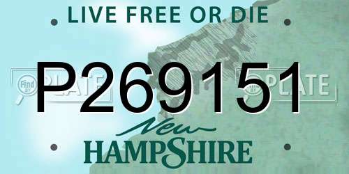 P269151 New Hampshire License Plate