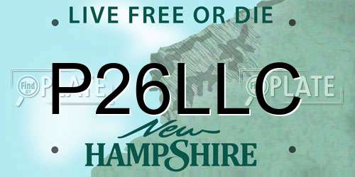P26LLC New Hampshire License Plate