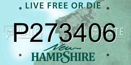 P273406 New Hampshire License Plate