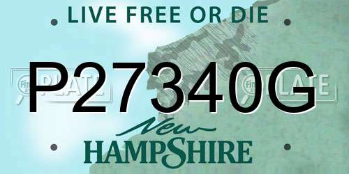 P27340G New Hampshire License Plate