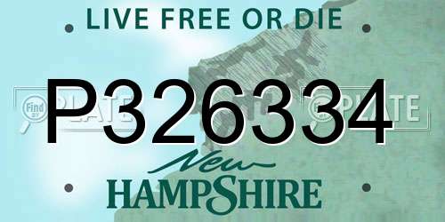 P326334 New Hampshire License Plate