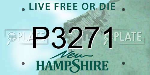 P3271 New Hampshire License Plate