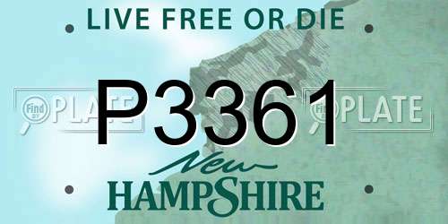 P3361 New Hampshire License Plate