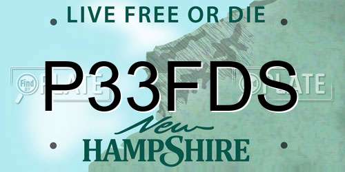 P33FDS New Hampshire License Plate