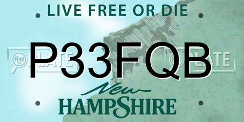 P33FQB New Hampshire License Plate