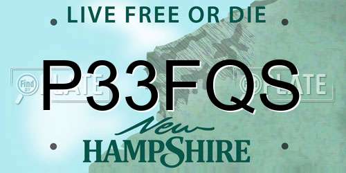 P33FQS New Hampshire License Plate