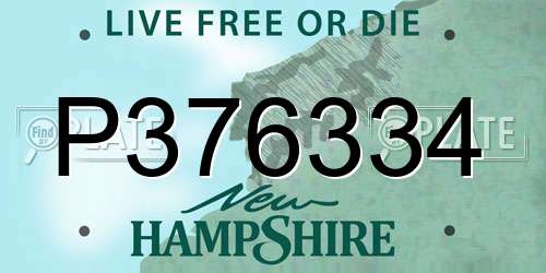 P376334 New Hampshire License Plate