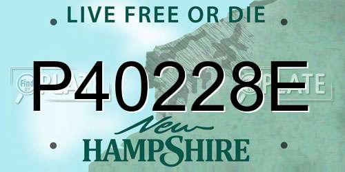 P40228E New Hampshire License Plate