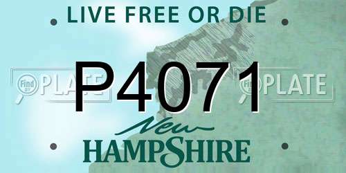 P4071 New Hampshire License Plate