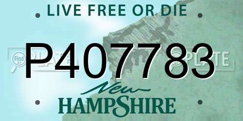 P407783 New Hampshire License Plate