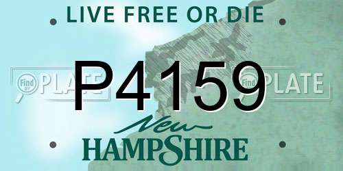 P4159 New Hampshire License Plate