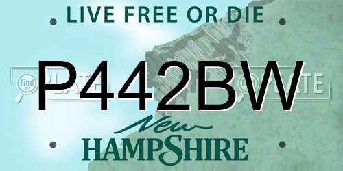 P442BW New Hampshire License Plate