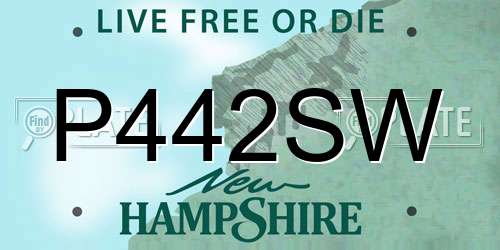 P442SW New Hampshire License Plate