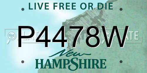 P4478W New Hampshire License Plate