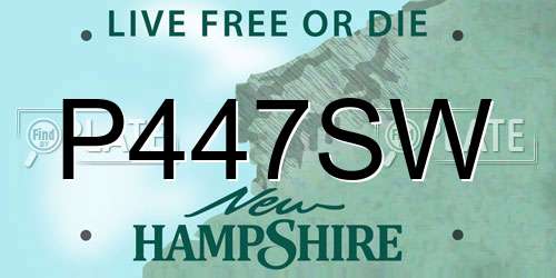 P447SW New Hampshire License Plate