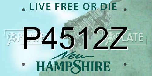 P4512Z New Hampshire License Plate