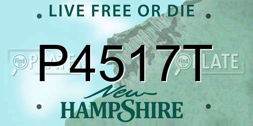 P4517T New Hampshire License Plate