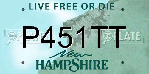 P451TT New Hampshire License Plate