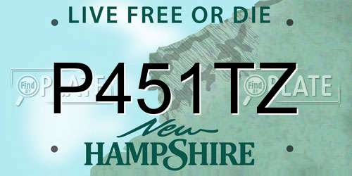 P451TZ New Hampshire License Plate