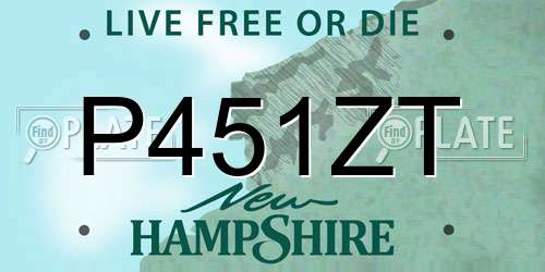 P451ZT New Hampshire License Plate
