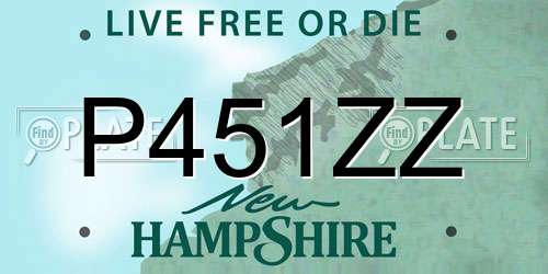 P451ZZ New Hampshire License Plate