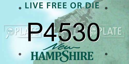 P4530 New Hampshire License Plate