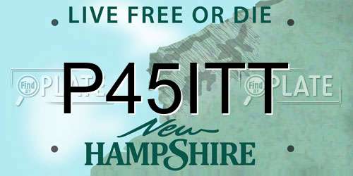 P45ITT New Hampshire License Plate