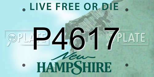 P4617 New Hampshire License Plate