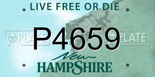P4659 New Hampshire License Plate