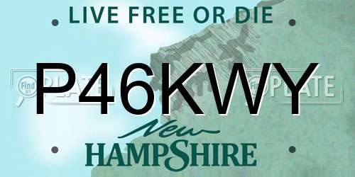 P46KWY New Hampshire License Plate