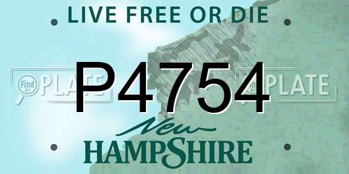 P4754 New Hampshire License Plate