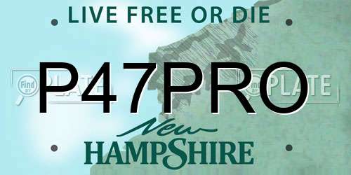 P47PRO New Hampshire License Plate