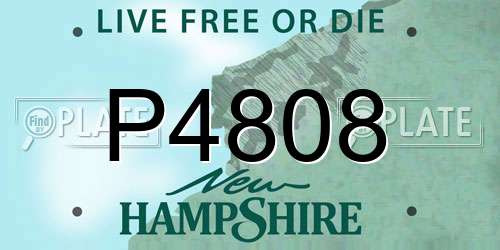 P4808 New Hampshire License Plate