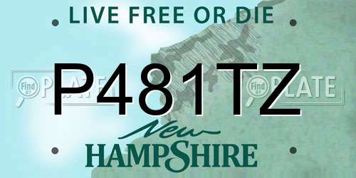 P481TZ New Hampshire License Plate