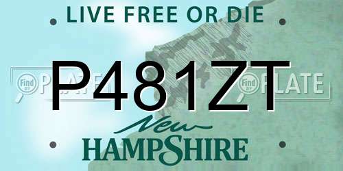P481ZT New Hampshire License Plate
