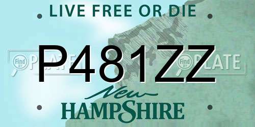 P481ZZ New Hampshire License Plate
