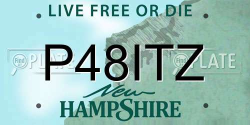 P48ITZ New Hampshire License Plate