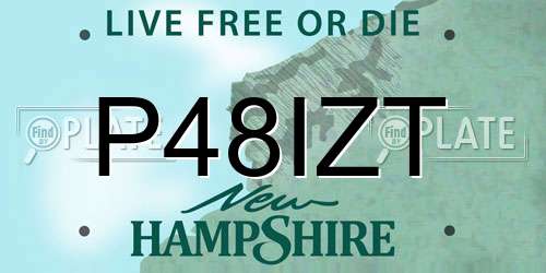 P48IZT New Hampshire License Plate