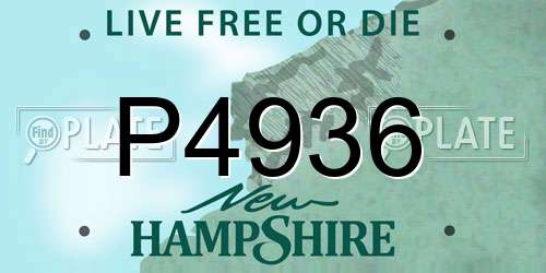 P4936 New Hampshire License Plate