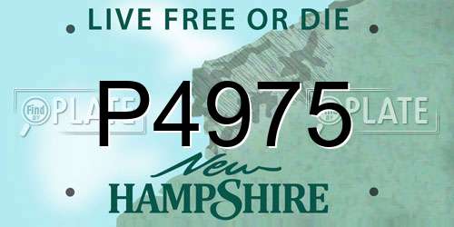 P4975 New Hampshire License Plate