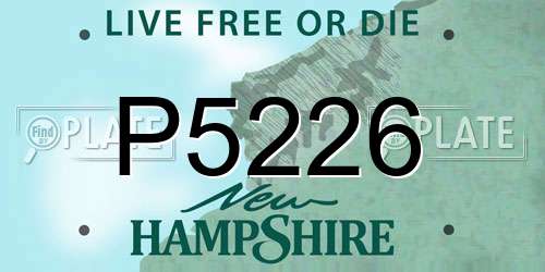 P5226 New Hampshire License Plate