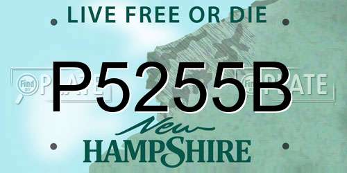 P5255B New Hampshire License Plate