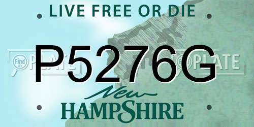 P5276G New Hampshire License Plate