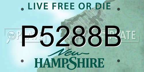 P5288B New Hampshire License Plate