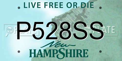 P528SS New Hampshire License Plate