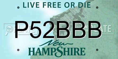 P52BBB New Hampshire License Plate