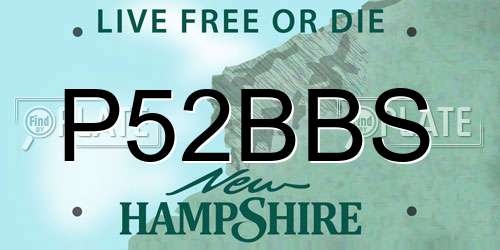 P52BBS New Hampshire License Plate