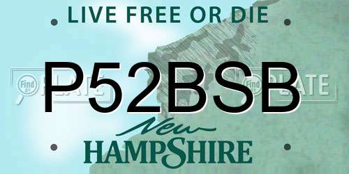 P52BSB New Hampshire License Plate