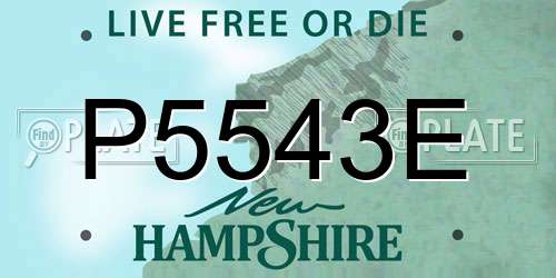 P5543E New Hampshire License Plate