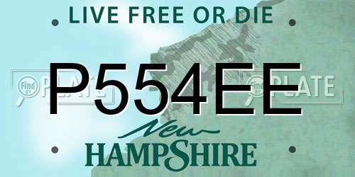 P554EE New Hampshire License Plate